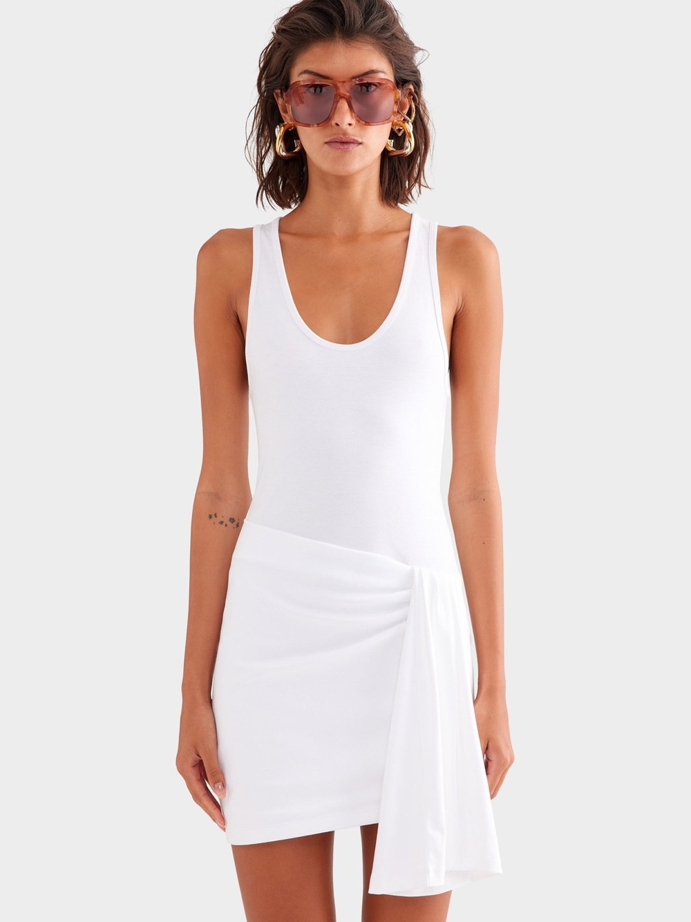 NWT venroy Asymmetric Draped Jersey Tank Dress